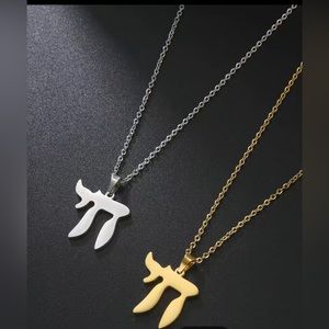 Silver Stainless Steel Chai Necklace